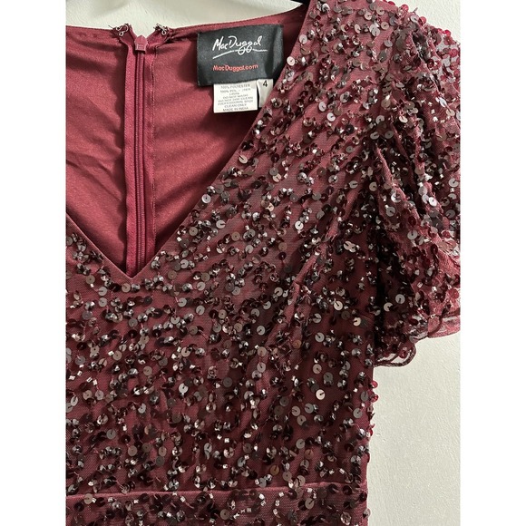 Elegant Burgundy Sequin Dress - Picture 16 of 16